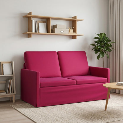 2 Seater Sofa Wine Red 130 x 81 x 82 cm Velvet