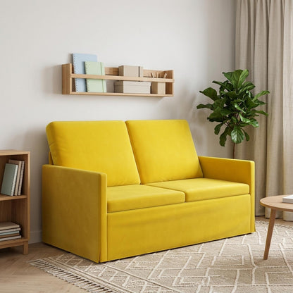 2 Seater Sofa Yellow 130 x 81 x 82 cm Velvet