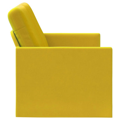 2 Seater Sofa Yellow 130 x 81 x 82 cm Velvet