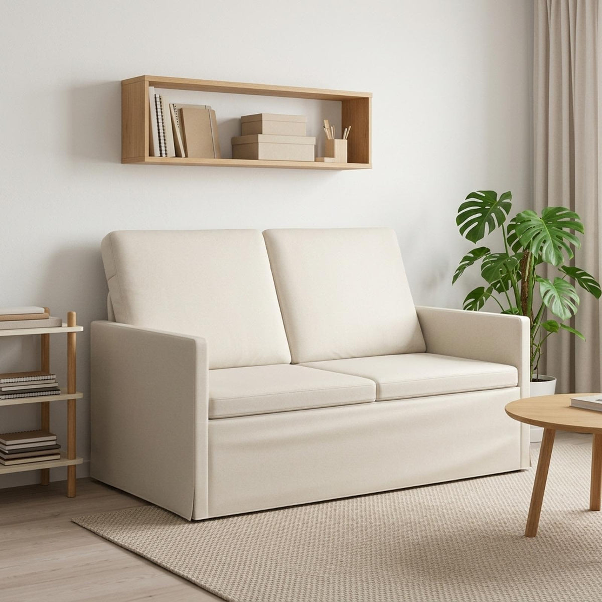 2 Seater Sofa Cream 130 x 81 x 82 cm Velvet