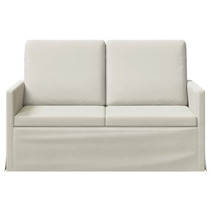 2 Seater Sofa Cream 130 x 81 x 82 cm Velvet