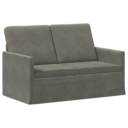 2 Seater Sofa Light Grey 130 x 81 x 82 cm Corduroy Fabric