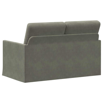 2 Seater Sofa Light Grey 130 x 81 x 82 cm Corduroy Fabric