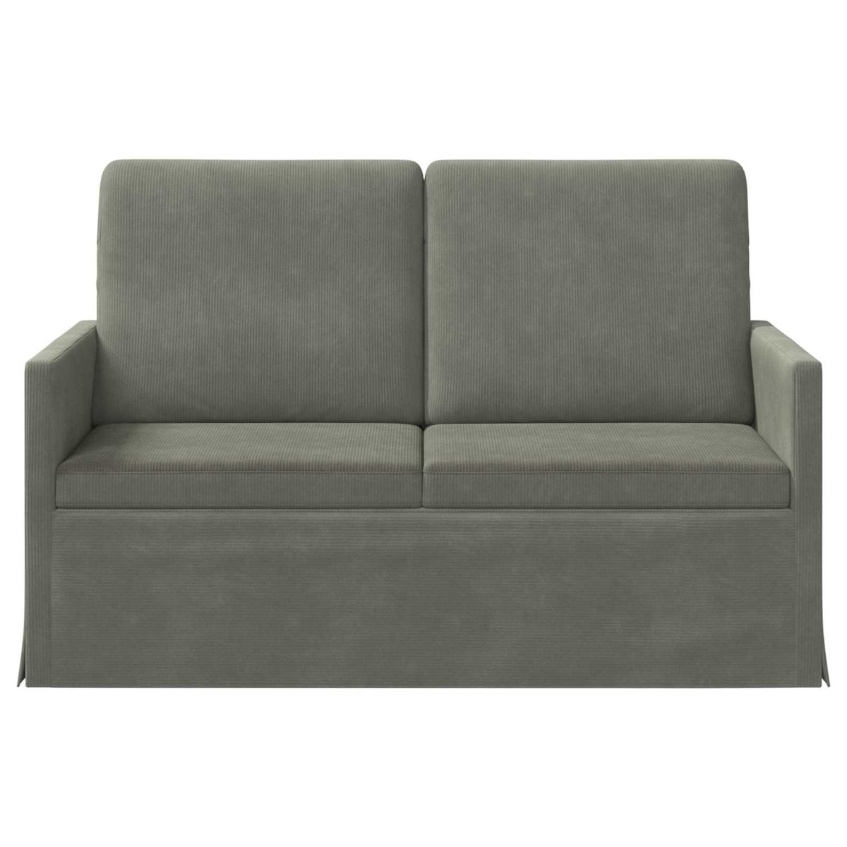 2 Seater Sofa Light Grey 130 x 81 x 82 cm Corduroy Fabric