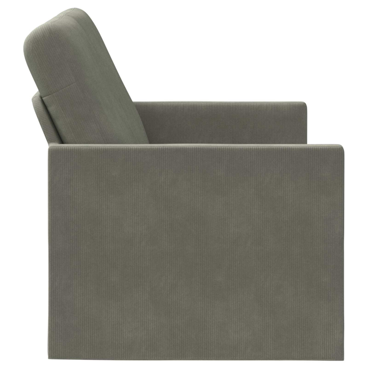 2 Seater Sofa Light Grey 130 x 81 x 82 cm Corduroy Fabric