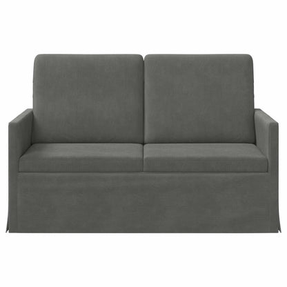 2 Seater Sofa Dark Grey 130 x 81 x 82 cm Corduroy Fabric