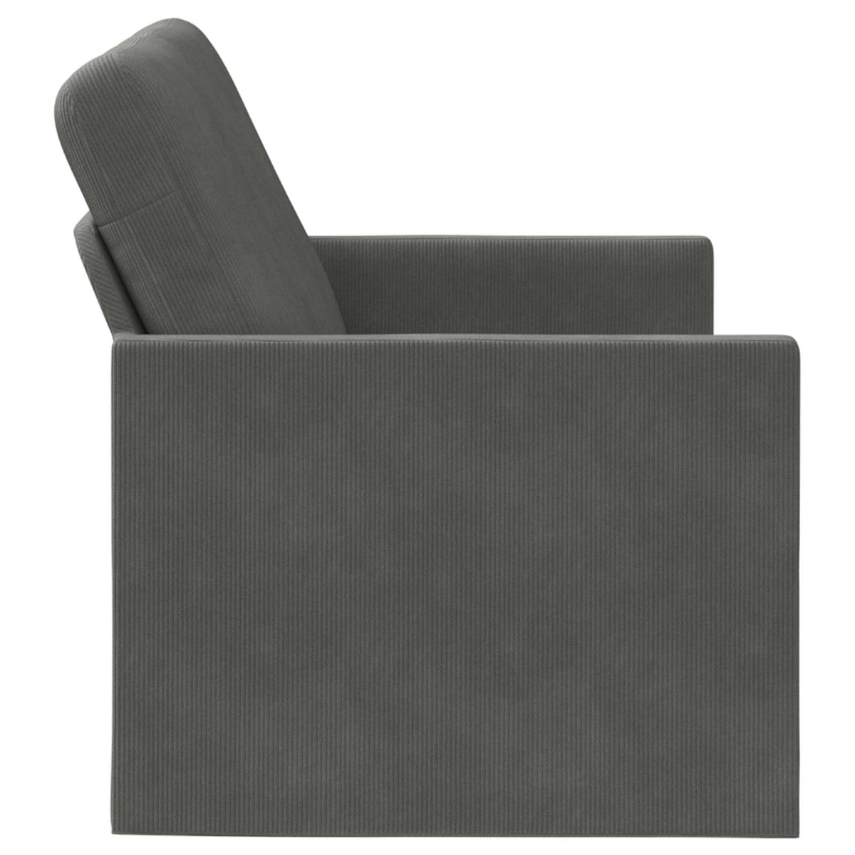 2 Seater Sofa Dark Grey 130 x 81 x 82 cm Corduroy Fabric