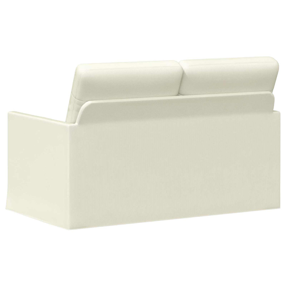 2 Seater Sofa Cream 130 x 81 x 82 cm Corduroy Fabric