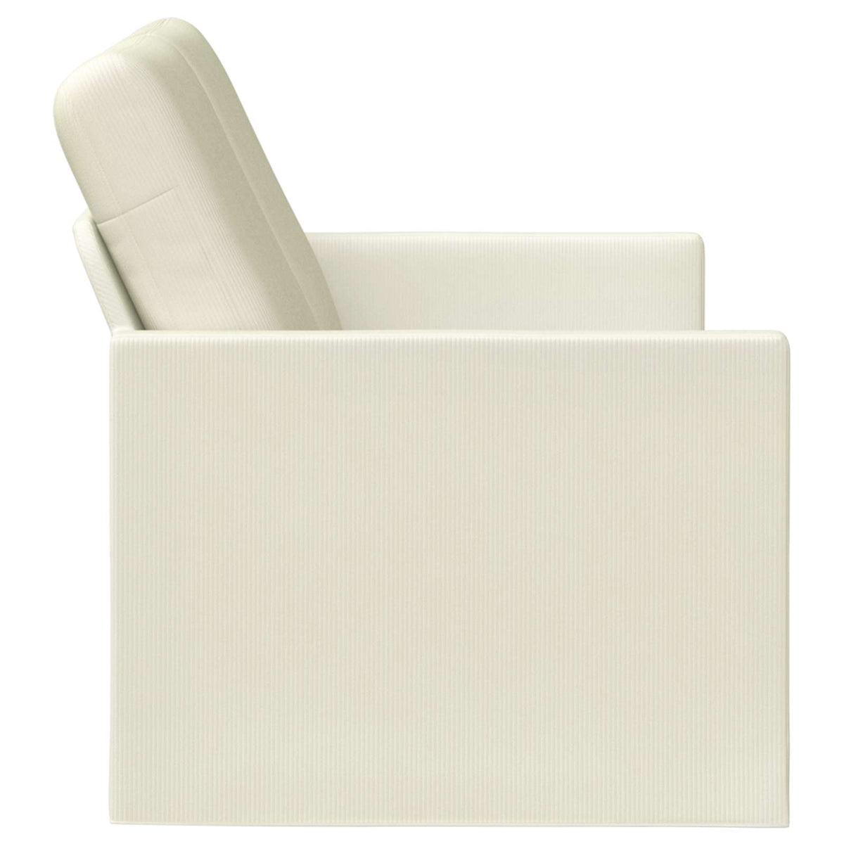 2 Seater Sofa Cream 130 x 81 x 82 cm Corduroy Fabric