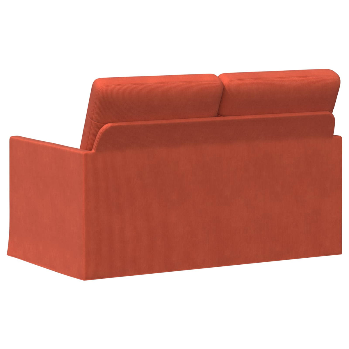 2 Seater Sofa Red Orange 130 x 81 x 82 cm Corduroy Fabric
