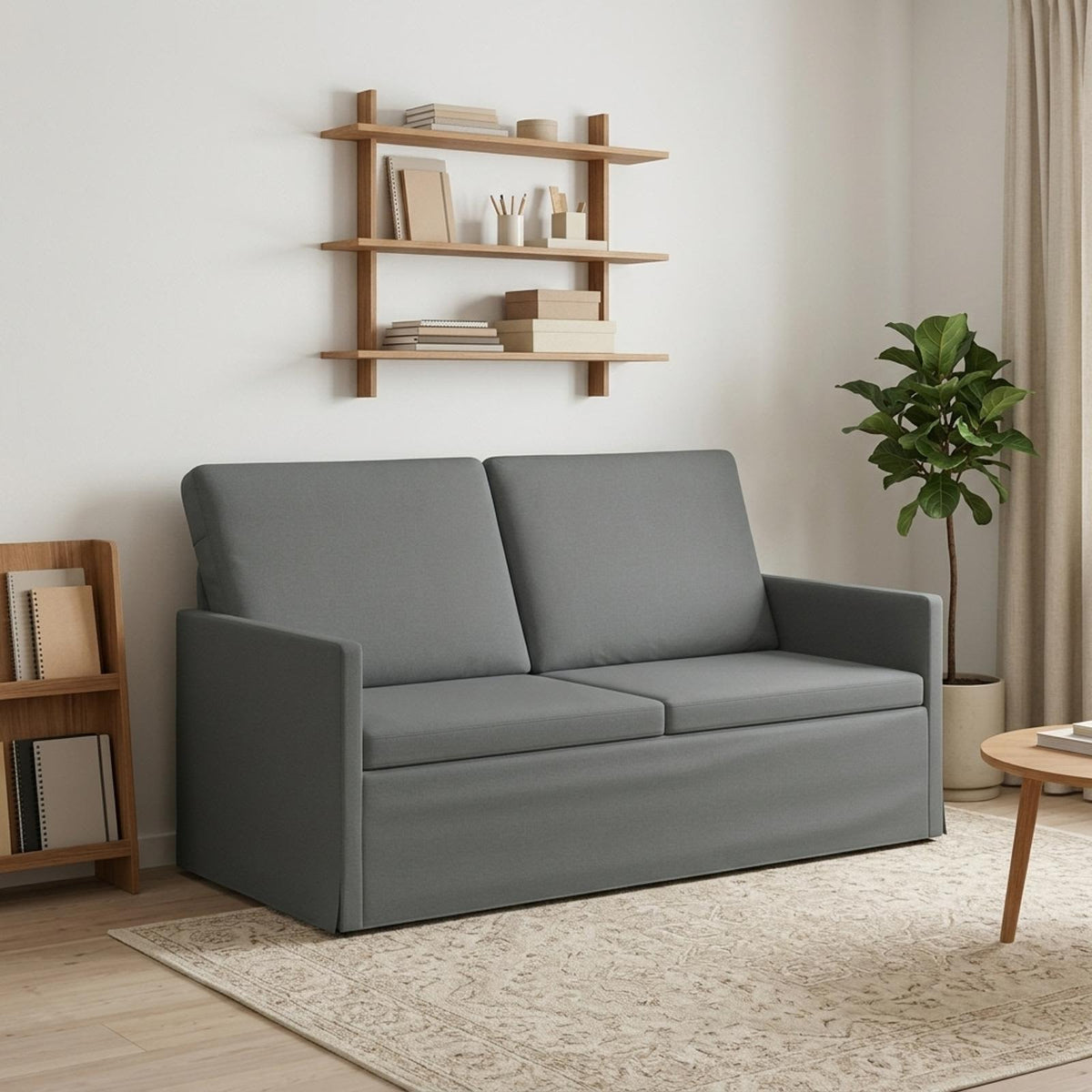 2 Seater Sofa Dark Grey 150 x 81 x 82 cm Fabric