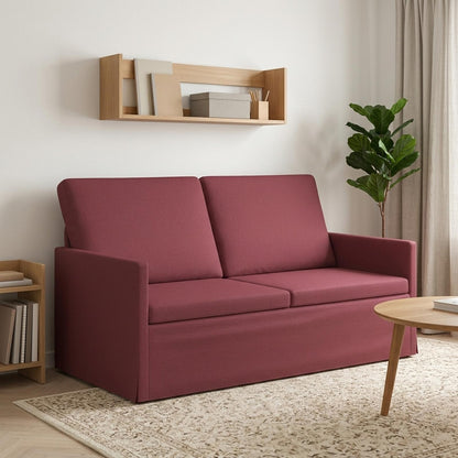 2 Seater Sofa Wine Red 150 x 81 x 82 cm Fabric