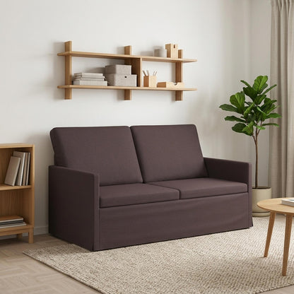 2 Seater Sofa Dark Brown 150 x 81 x 82 cm Fabric