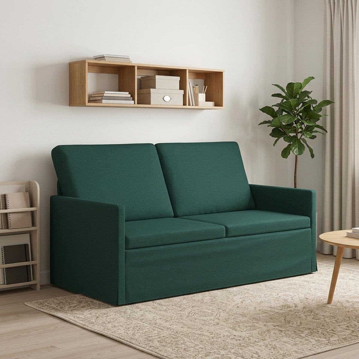 2 Seater Sofa Dark Green 150 x 81 x 82 cm Fabric