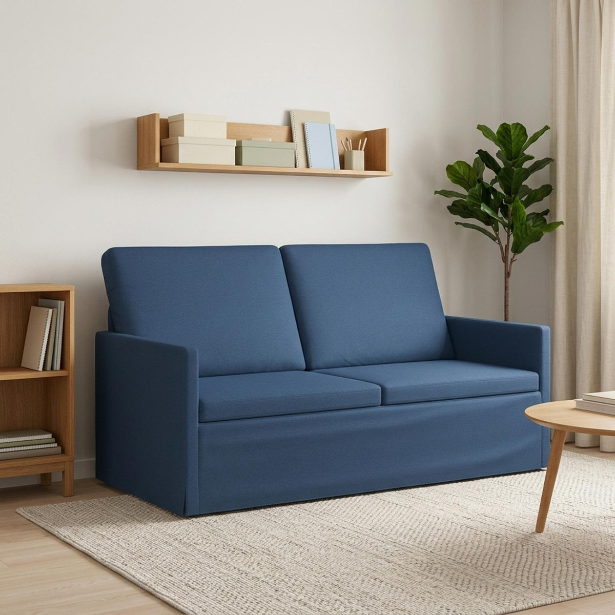 2 Seater Sofa Blue 150 x 81 x 82 cm Fabric