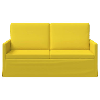 2 Seater Sofa Light Yellow 150 x 81 x 82 cm Fabric