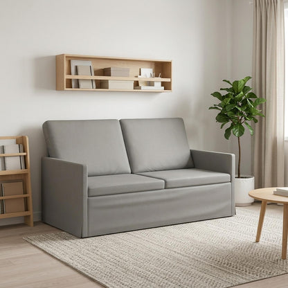 2 Seater Sofa Light Grey 150 x 81 x 82 cm Velvet
