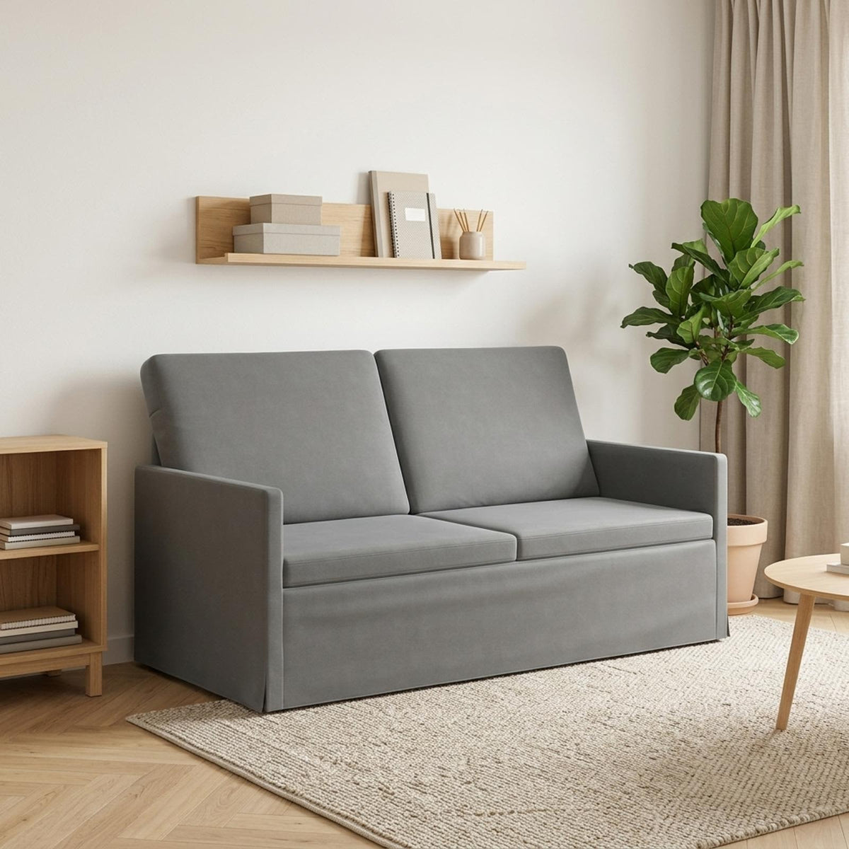 2 Seater Sofa Dark Grey 150 x 81 x 82 cm Velvet