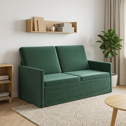 2 Seater Sofa Dark Green 150 x 81 x 82 cm Velvet