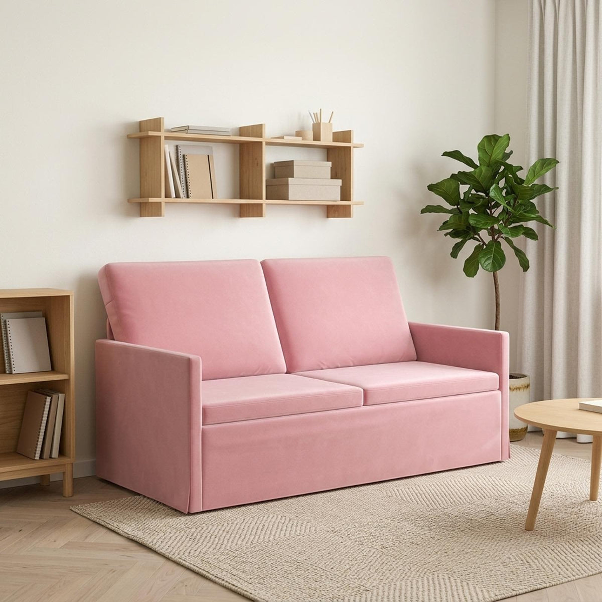 2 Seater Sofa Pink 150 x 81 x 82 cm Velvet