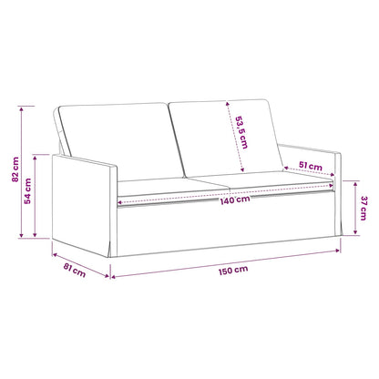 2 Seater Sofa Wine Red 150 x 81 x 82 cm Velvet