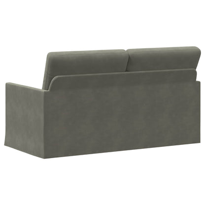 2 Seater Sofa Light Grey 150 x 81 x 82 cm Corduroy Fabric