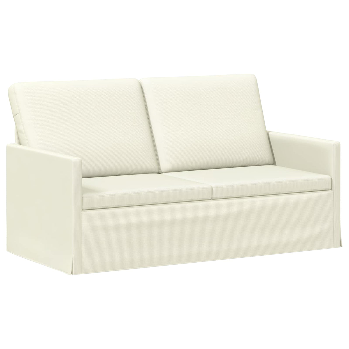2 Seater Sofa Cream 150 x 81 x 82 cm Corduroy Fabric