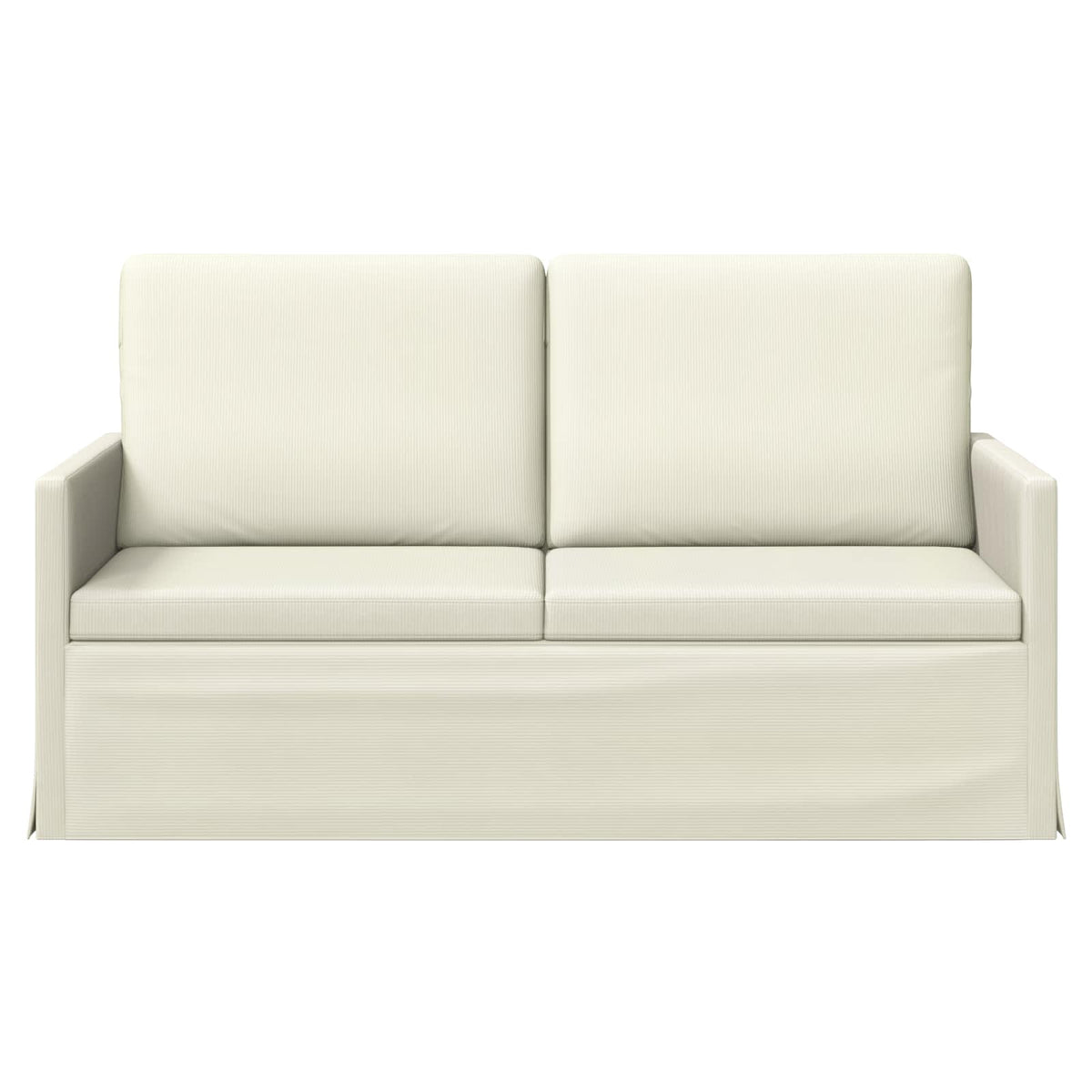 2 Seater Sofa Cream 150 x 81 x 82 cm Corduroy Fabric