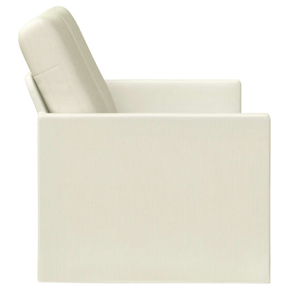 2 Seater Sofa Cream 150 x 81 x 82 cm Corduroy Fabric