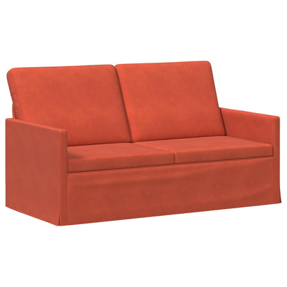 2 Seater Sofa Red Orange 150 x 81 x 82 cm Corduroy Fabric
