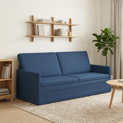 3 Seater Sofa Blue 190 x 81 x 82 cm Fabric