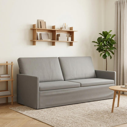 3 Seater Sofa Light Grey 190 x 81 x 82 cm Velvet