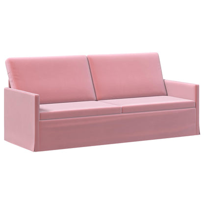 3 Seater Sofa Pink 190 x 81 x 82 cm Velvet