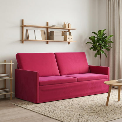 3 Seater Sofa Wine Red 190 x 81 x 82 cm Velvet
