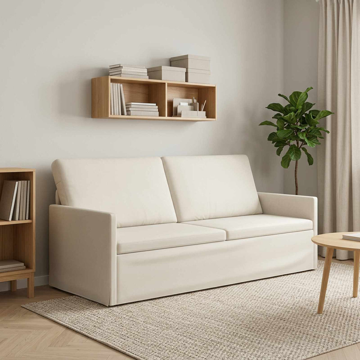 3 Seater Sofa Cream 190 x 81 x 82 cm Velvet