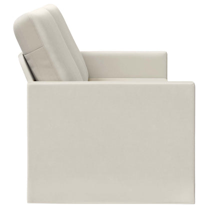 3 Seater Sofa Cream 190 x 81 x 82 cm Velvet