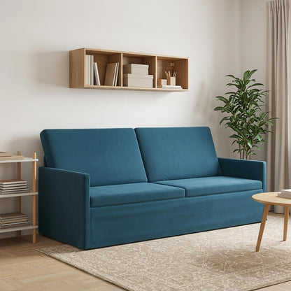 3 Seater Sofa Blue 190 x 81 x 82 cm Velvet