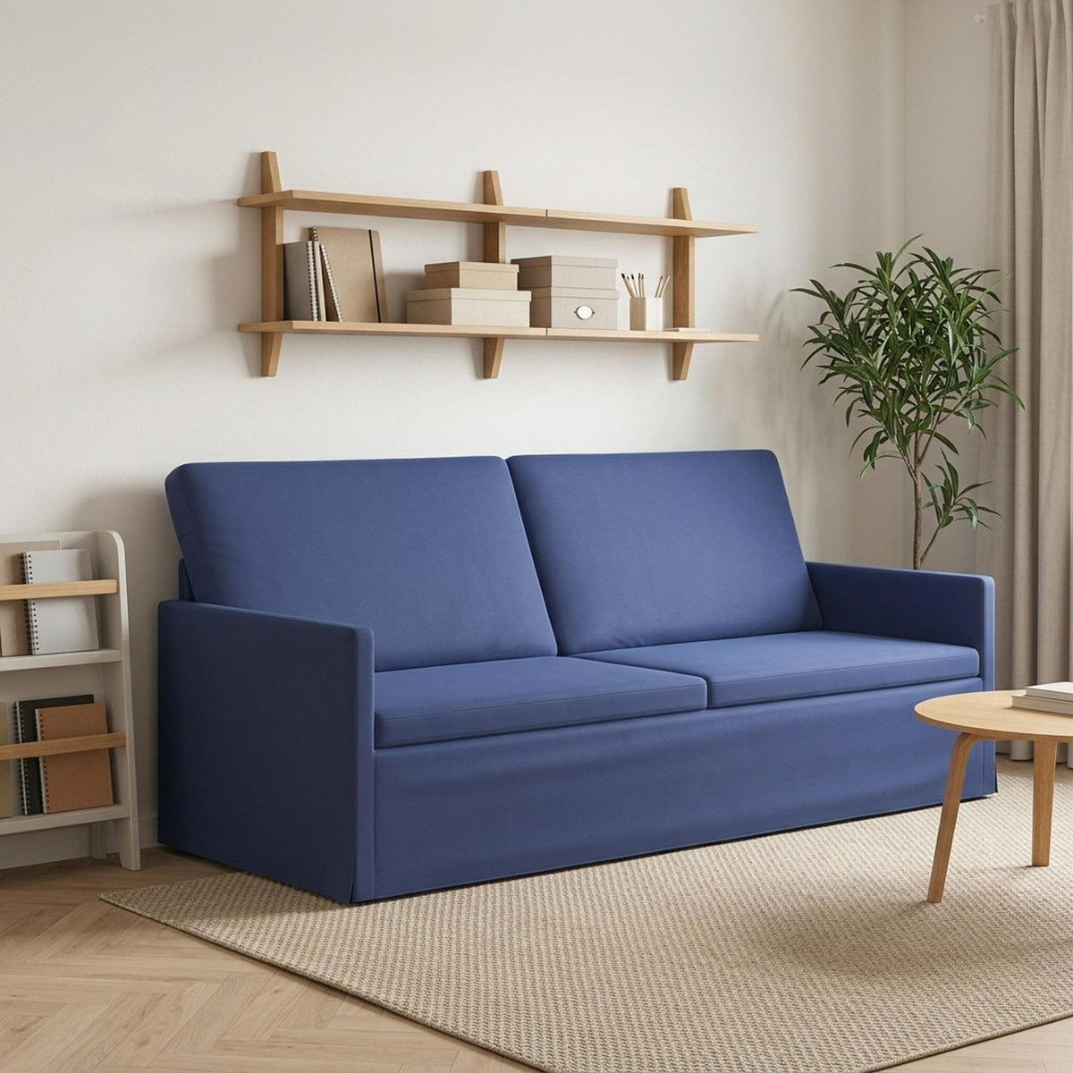 3 Seater Sofa Police Blue 190 x 81 x 82 cm Velvet