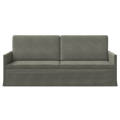 3 Seater Sofa Light Grey 190 x 81 x 82 cm Corduroy Fabric
