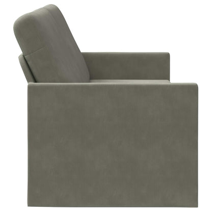3 Seater Sofa Light Grey 190 x 81 x 82 cm Corduroy Fabric