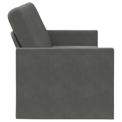 3 Seater Sofa Dark Grey 190 x 81 x 82 cm Corduroy Fabric