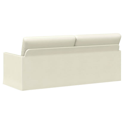3 Seater Sofa Cream 190 x 81 x 82 cm Corduroy Fabric