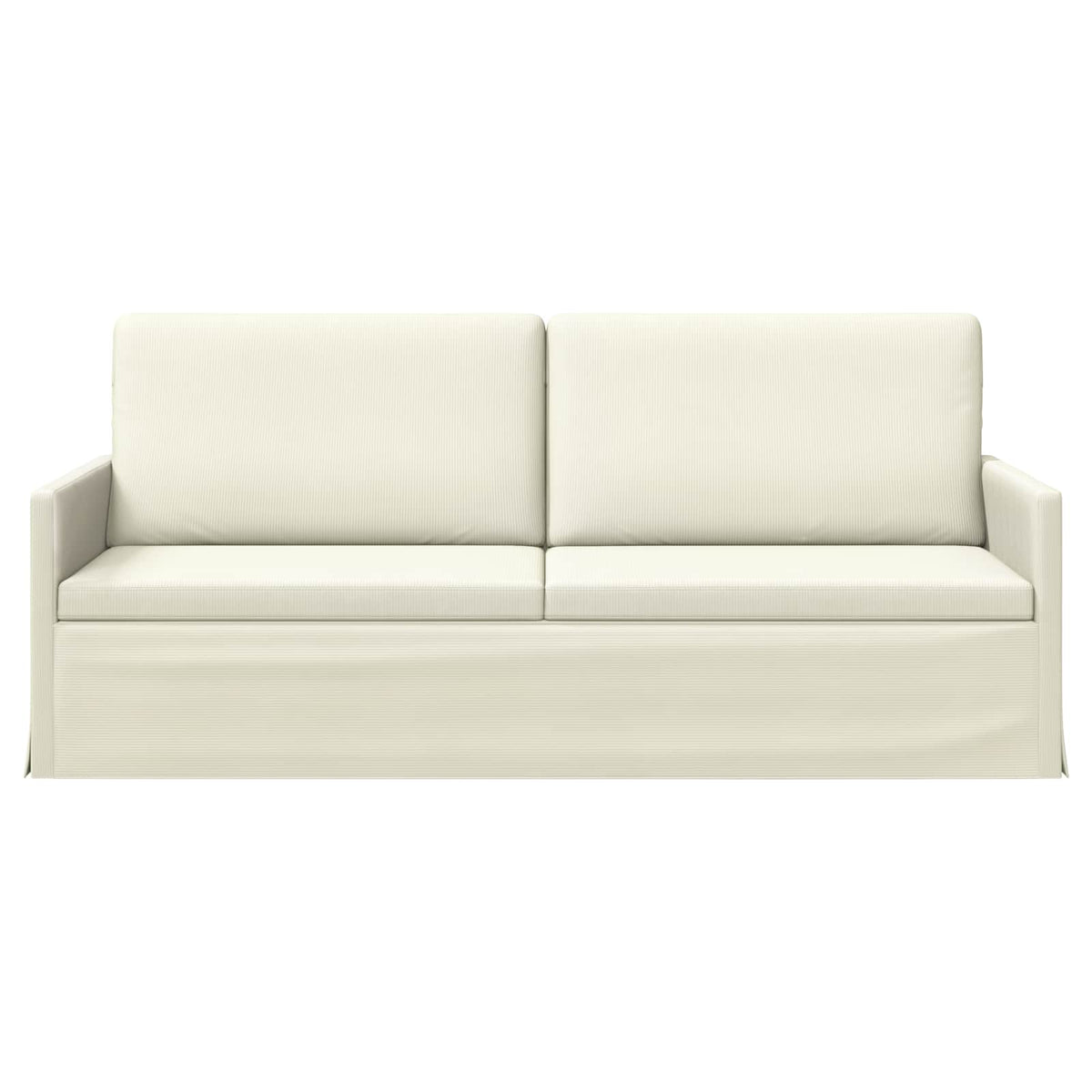 3 Seater Sofa Cream 190 x 81 x 82 cm Corduroy Fabric