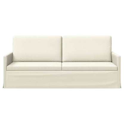 3 Seater Sofa Cream 190 x 81 x 82 cm Corduroy Fabric