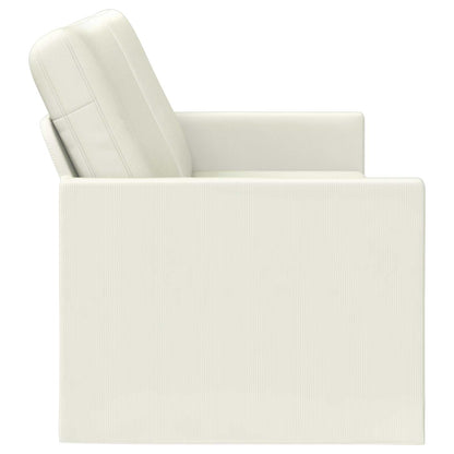3 Seater Sofa Cream 190 x 81 x 82 cm Corduroy Fabric