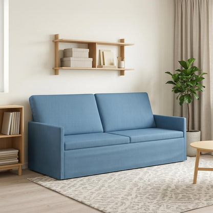 3 Seater Sofa Blue 190 x 81 x 82 cm Corduroy Fabric