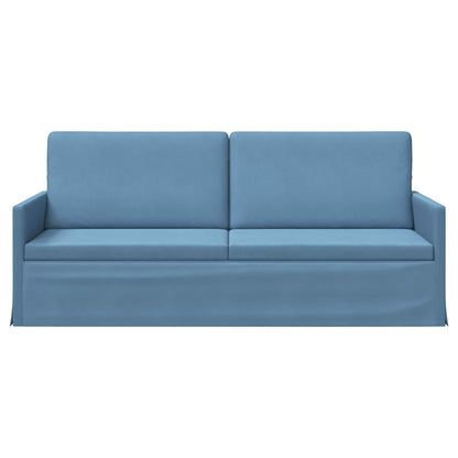 3 Seater Sofa Blue 190 x 81 x 82 cm Corduroy Fabric