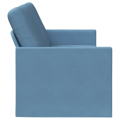 3 Seater Sofa Blue 190 x 81 x 82 cm Corduroy Fabric