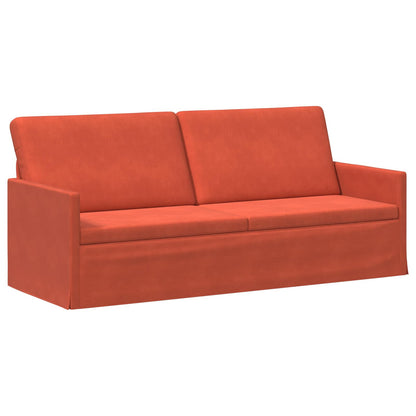 3 Seater Sofa Red Orange 190 x 81 x 82 cm Corduroy Fabric