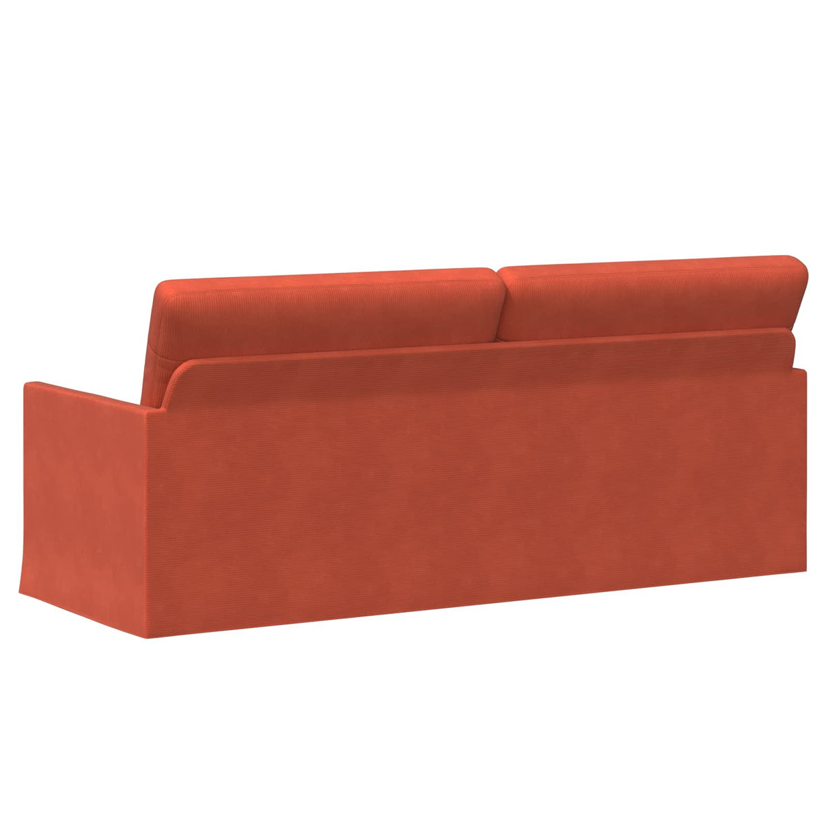 3 Seater Sofa Red Orange 190 x 81 x 82 cm Corduroy Fabric